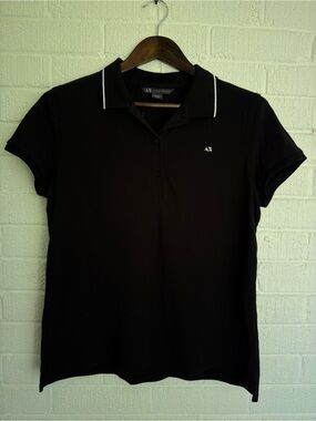 A/X Armani Exchange Dark Brown Crewneck Tee with Logo Tag